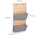 Organizador de pared y soporte para mueble accesorio de baño bambú y gris 13_0001731