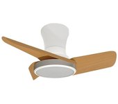 Ventilador de techo sky silencioso dc con led integrado 30w regulable con mando blanco/haya 60cm verano - invierno