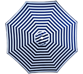 Lona sombrilla, uv, impermeable, 8 varillas - recambio para sombrilla terraza, azul y blanco (solo lona, 2,7 m)