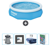 Paquete de piscina - bestway - alrededor - 305x305x76 cm + accesorios cb84