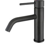 Valaz grifo de lavabo negro mate con apertura en agua fría monomando redondo - serie ason