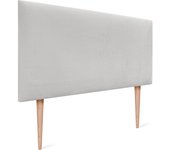 Dhome cabecero de terciopelo liso alta gama con patas moderno cabezal tapizado cama lujo dormitorio acolchado (blanco, 110x105cm)