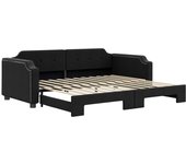 Sofá cama nido tela negro 80x200 cm