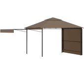 Cenador con techo extensible doble gris taupe 3x3x2,75m 180g/m2