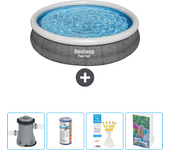 Paquete de piscina - bestway - alrededor - 366x366x76 cm + accesorios cb70