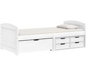 Sofá cama con 5 cajones madera maciza pino blanca irun 90x200cm
