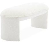 Banco pie de cama estilo borreguito, shawn, crema, 100x44x41 cm