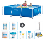 Paquete de piscina - intex - rectángulo - 220x150x60 cm + accesorios