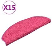 Alfombras de peldaños de escalera 15 uds | alfombras de escalera | tapetes de escalera rosa 65x21x4 cm cfw310778