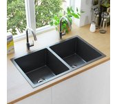 Fregadero de cocina | lavabo hecho a mano acero inoxidable negro cfw581097