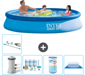 Paquete de piscina - intex - alrededor - 366x366x76 cm + accesorios a1030