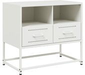 Mueble para tv de acero blanco 68x39x60,5 cm
