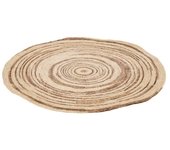 Tapete redondo de madera natural de 79x79x1 cm