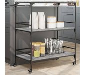 Carro de cocina sonoma gris 100,5x50x105cm madera contrachapada