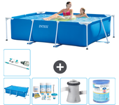 Paquete de piscina - intex - rectángulo - 220x150x60 cm + accesorios a14