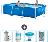Paquete de piscina - intex - rectángulo - 300x200x75 cm + accesorios cb120