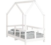 Cama individual | estructura de cama para niños madera de pino blanco 70x140 cm cfw61794
