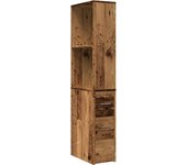 Armario de baño | mueble de baño estrecho con ruedas madera envejecida cfw976827