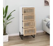 Aparador alto | aparador de comedor | armario de cocina madera contrachapada blanco 40x30x95 cm cfw92724