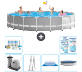 Paquete de piscina - intex - alrededor - 610x610x132 cm + accesorios cb41
