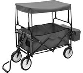 Carrito de mano plegable con capota acero gris