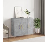 Aparador | aparador de comedor | armario de cocina de madera de ingeniería gris hormigón 90x34x80 cm cfw56260