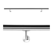 Wiltec pasamanos barandilla de escalera 160cm acero inox v2a baranda con soporte a la pared