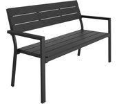Banco de jardín para 2 personas uso exterior aluminio 129 cm gris 08_0000248