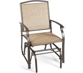 Costway mecedora de jardín mecedora individual con estructura de metal silla con reposabrazos para playa camping exterior parque