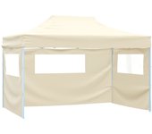 Carpa plegable 3 paredes 3 x 4,5 m crema