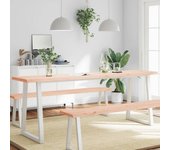 Tablero de madera maciza sin tratar con borde a juego