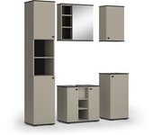 Vicco conjunto de muebles de baño joli, gris, 5 partes