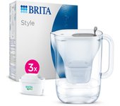 Brita caraffa filtrante stile grigio (2,5l) incl 3 cartucce filtro acqua rubinetto maxtra pro all-in-1 ridotto pfas*,calcare, cloro, alcune impurità