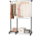 Costway perchero de burro extensible con ruedas telescópico altura ajustable para ropa zapatos