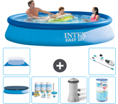 Paquete de piscina - intex - alrededor - 366x366x76 cm + accesorios a644
