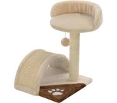 Rascador para gatos con poste de sisal 40 cm beige y marrón