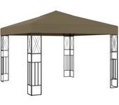 Vidaxl cenador de tela gris taupé 3x3 m