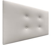 Dhome cabecero de polipiel premium pro con 2 hileras de botones cabezal tapizado cama lujo (blanco hueso, 105cm)