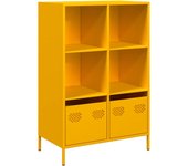 Aparador | aparador de comedor | armario de cocina acero amarillo mostaza 68x39x103 | 5 cm cfw61280