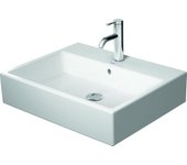 Lavabo duravit vero air 60x47cm, con rebosadero, con banco con agujero para grifo, sin agujero para grifo, pared trasera lijada y acristalada,