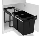 Vidaxl cubo de basura de cocina extraíble reciclaje cierre suave 48 l