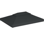 Toldo de cenador 2 niveles 310 g/m2 4x3 m gris antracita