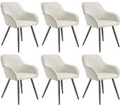 Tectake silla de comedor acolchada con diseño de pana