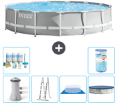 Paquete de piscina - intex - alrededor - 457x457x107 cm + accesorios a2238