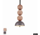 Lámpara colgante de hormigón - bosfor concrete | rosa - sparrow | 3 bolas | led 14w