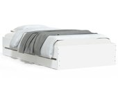 Cama con cajones en madera laminada blanca 90x200 cm