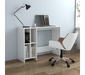 Escritorio para computadora portátil de madera de ingeniería blanca brillante