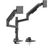 Wiltec soporte doble para monitor de 17-49 con soporte vesa, brazo para monitor de hasta 20 kg por monitor, soporte para monitor con ab...