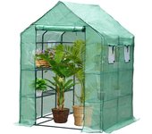 Invernadero de jardín de polietileno para hortalizas con puerta, verde, 143 x 143 x 195 cm