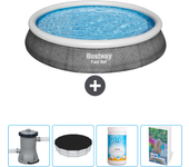 Paquete de piscina - bestway - alrededor - 396x396x84 cm + accesorios cb63